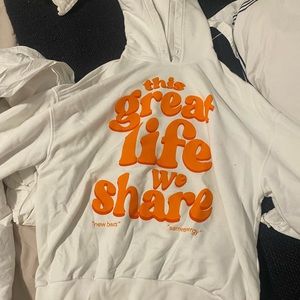 White logo bershka hoodie